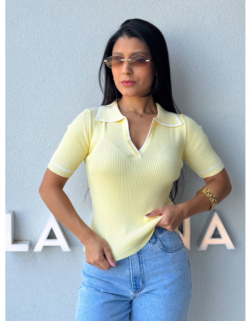 Blusa Gola Polo Leda Amarela 
