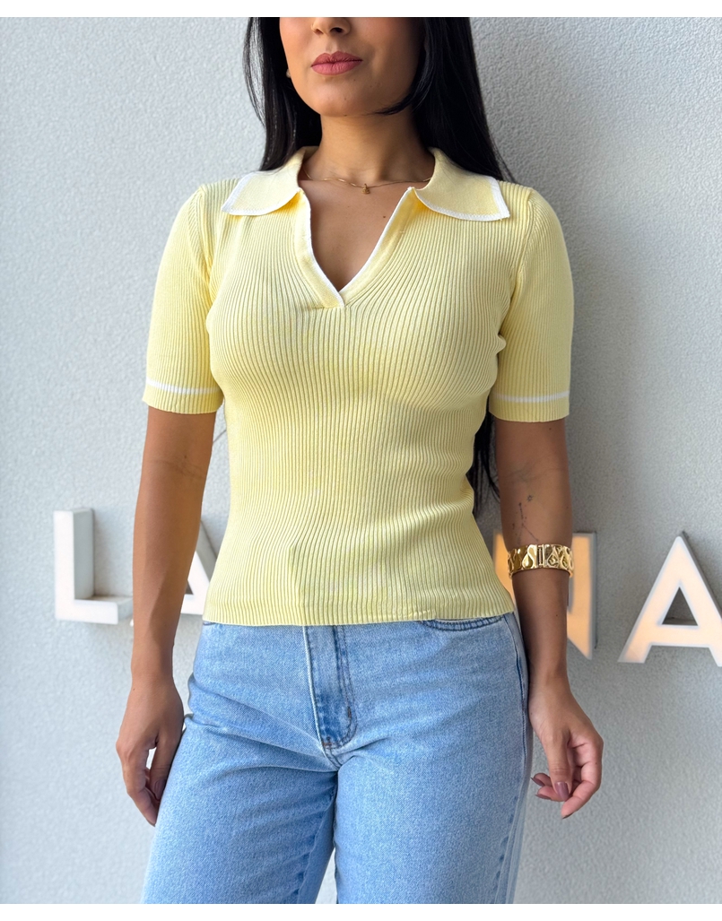 Blusa Gola Polo Leda Amarela 