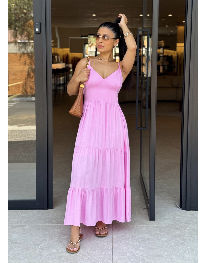 Vestido Midi Atenas Rosa