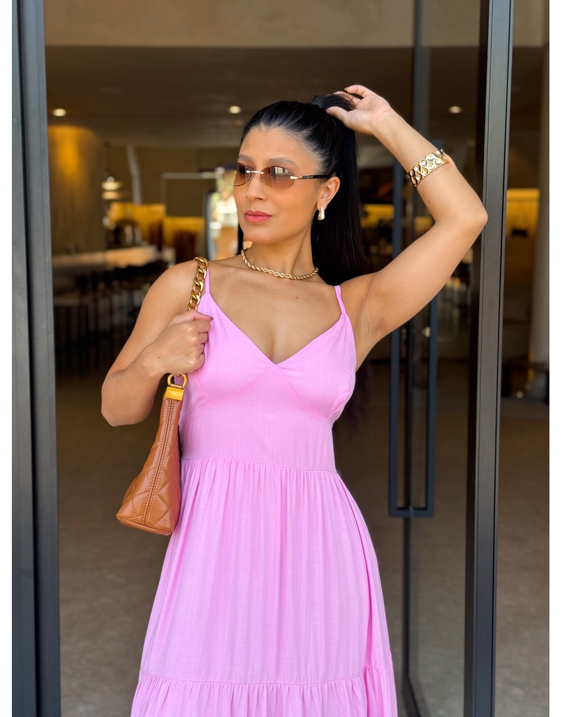 Vestido Midi Atenas Rosa