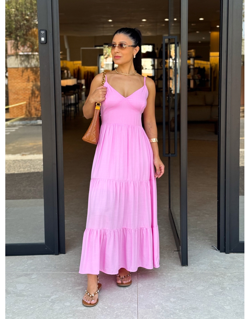 Vestido Midi Atenas Rosa