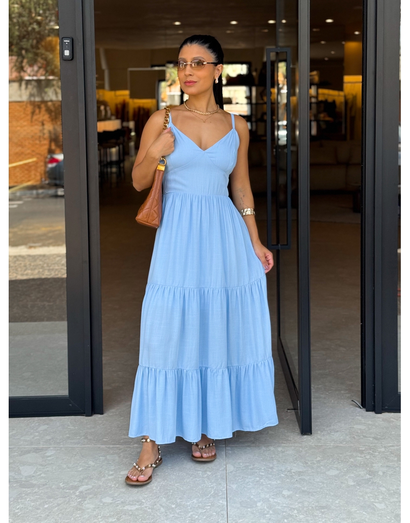 Vestido Midi Atenas Azul