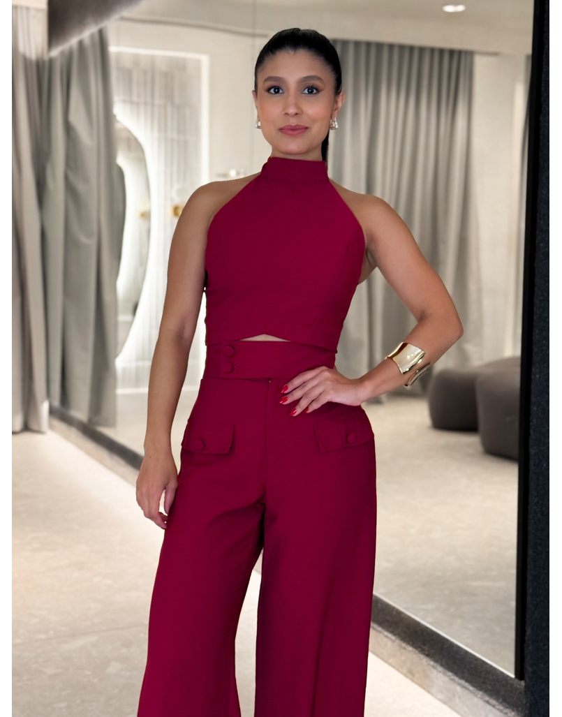 Conjunto Frente Única Raissa Cereja 