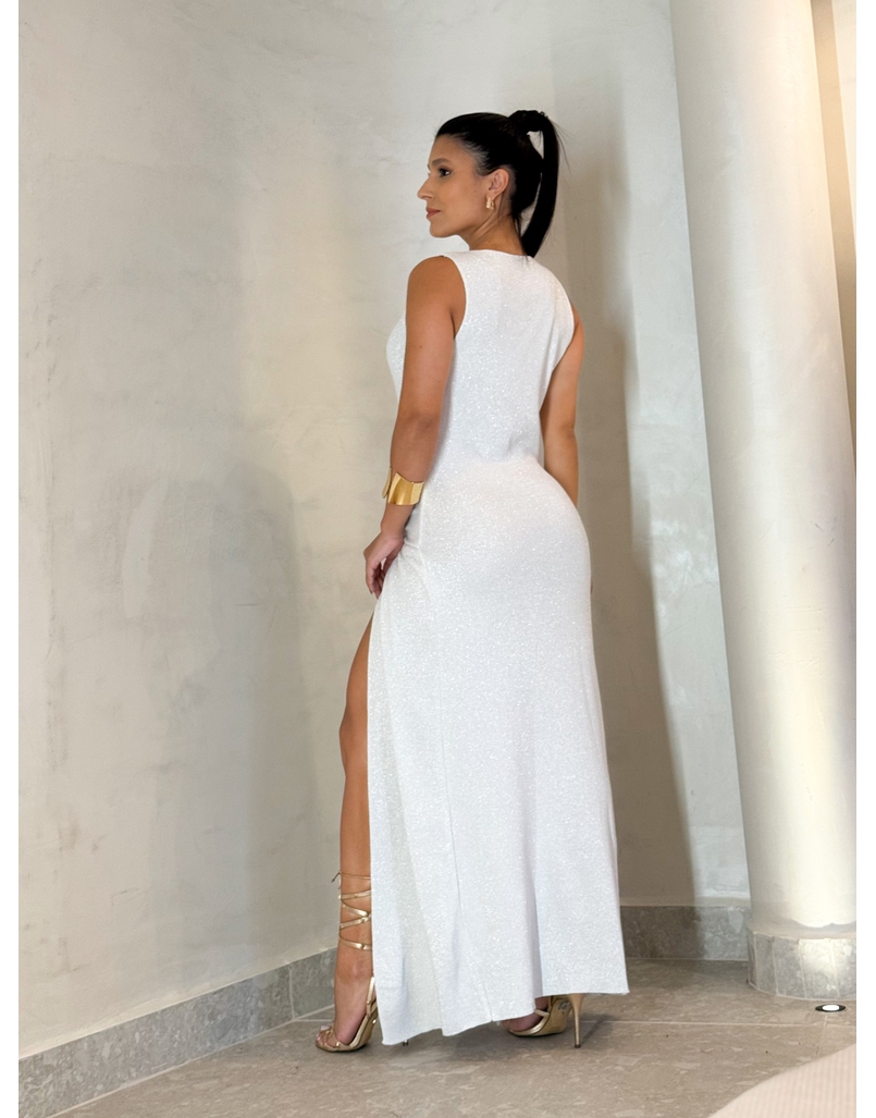 Vestido Tricot Brilho Victoria Branco