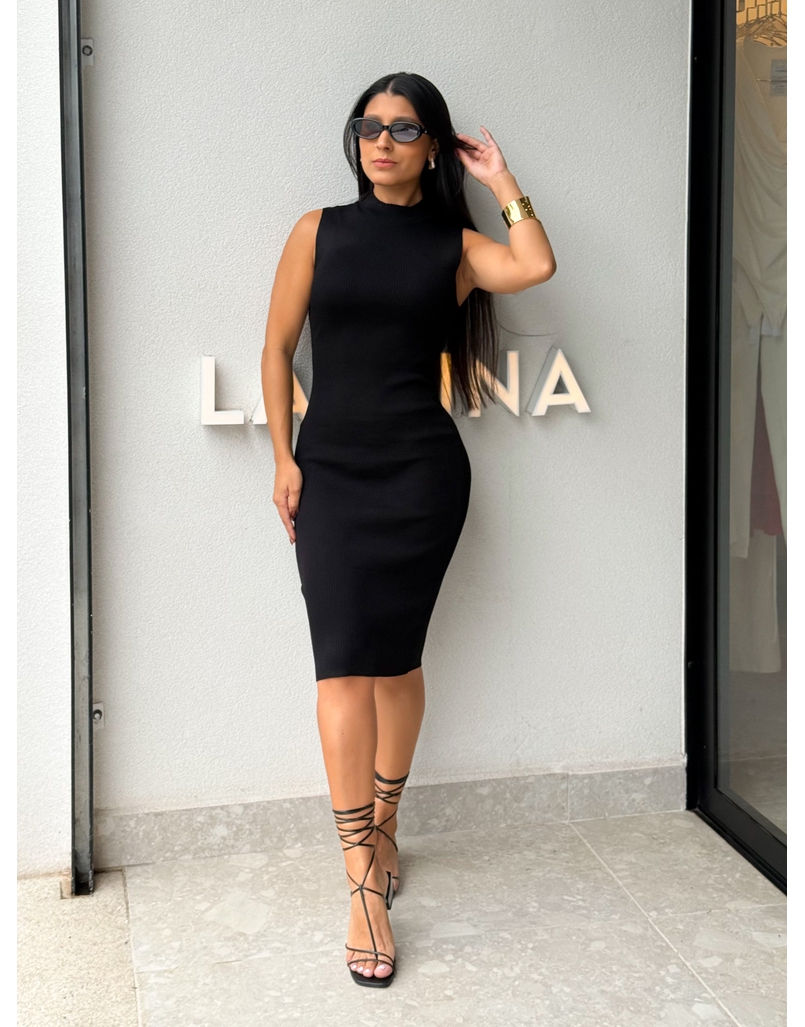 Vestido Tricot Valéria Preto