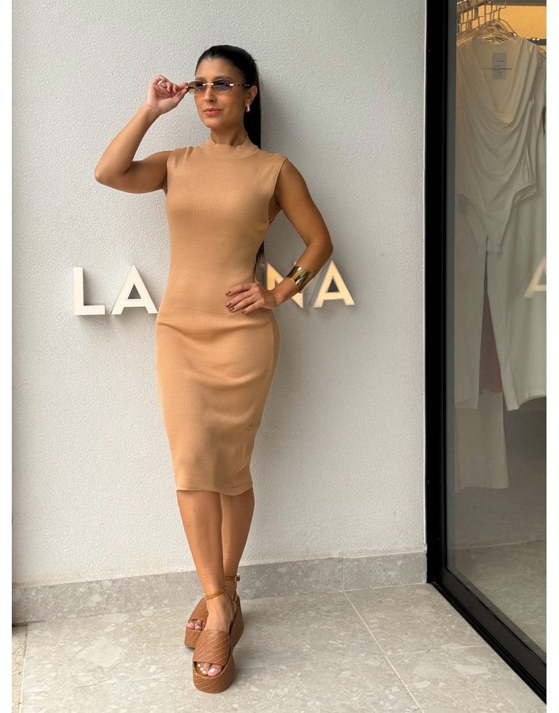 Vestido Tricot Valéria Mocha Mousse