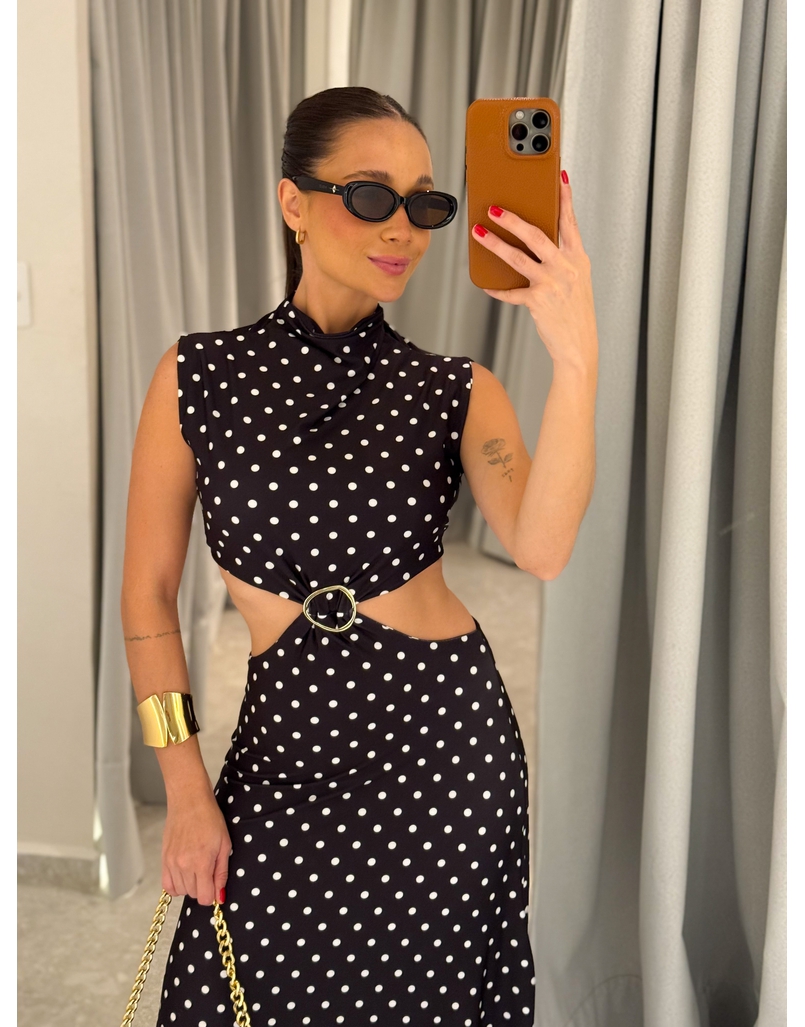 Vestido Midi Poá Diane 