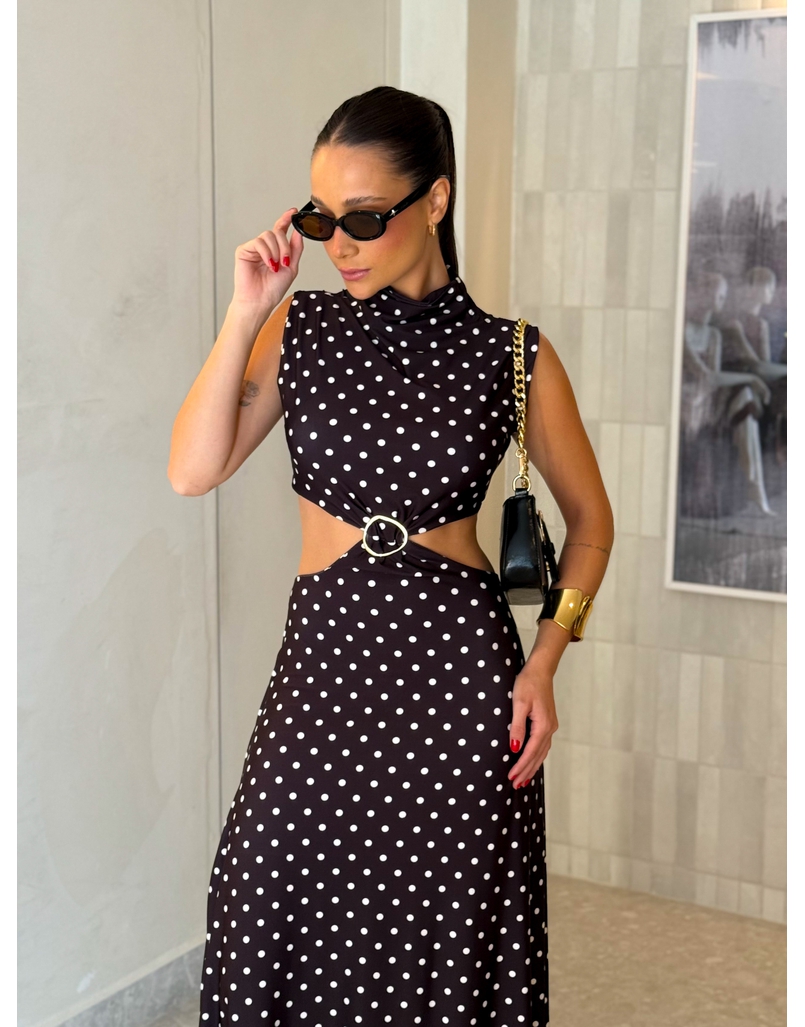 Vestido Midi Poá Diane 