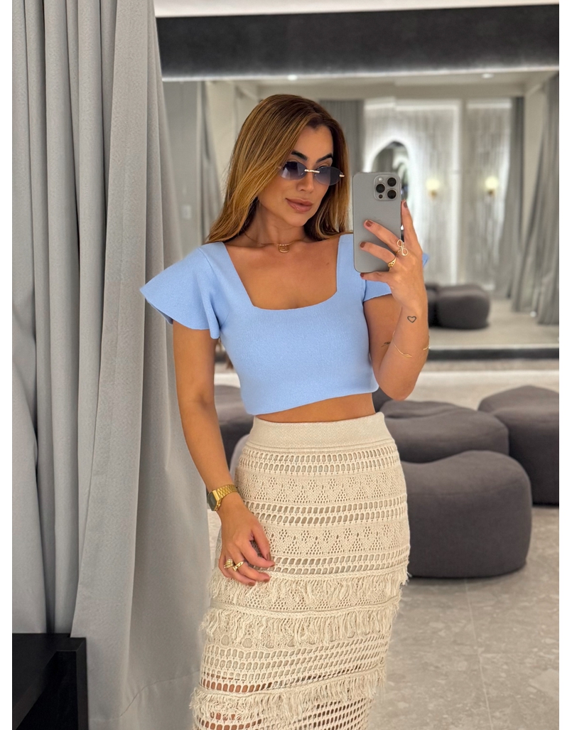 Blusa Tricot Babi Azul