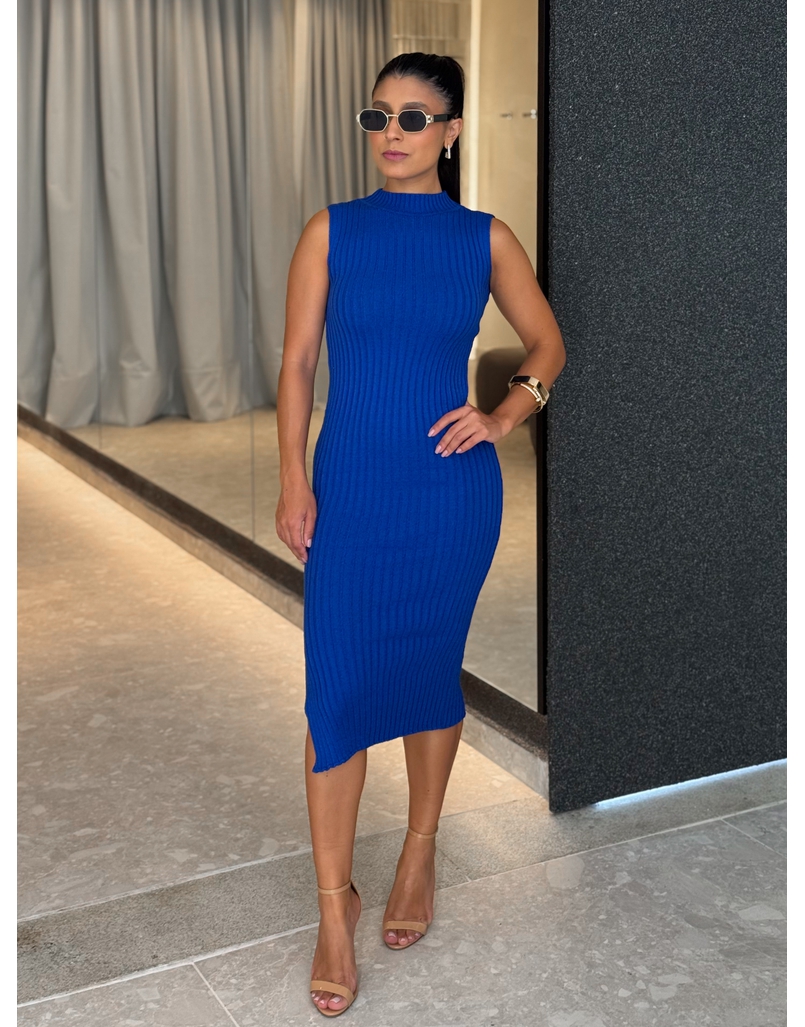 Vestido Tricot Betânia Azul