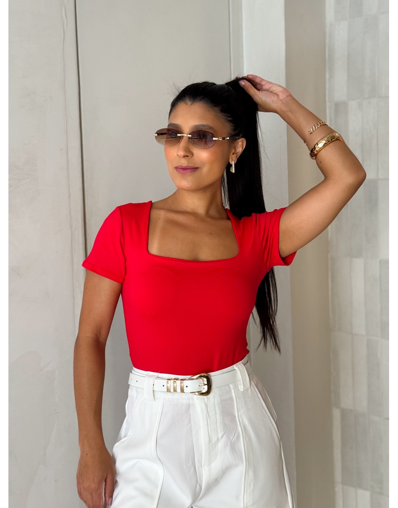 Body Manguinha Lara Vermelho