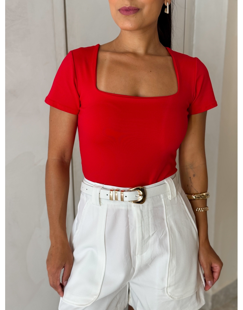 Body Manguinha Lara Vermelho