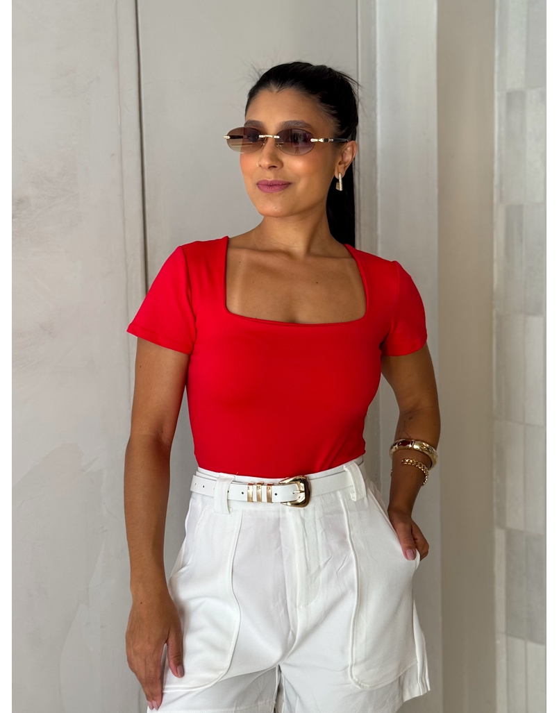 Body Manguinha Lara Vermelho