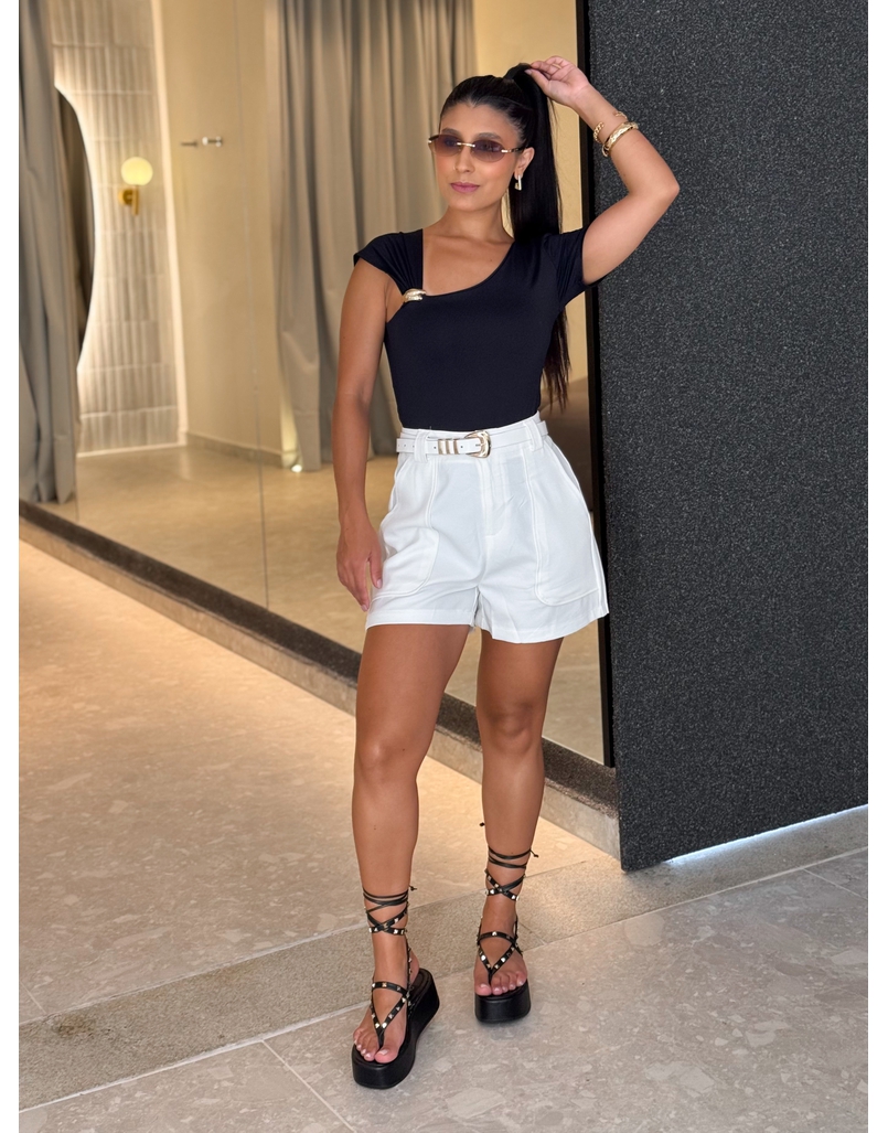 Short Cinto Malu Branco