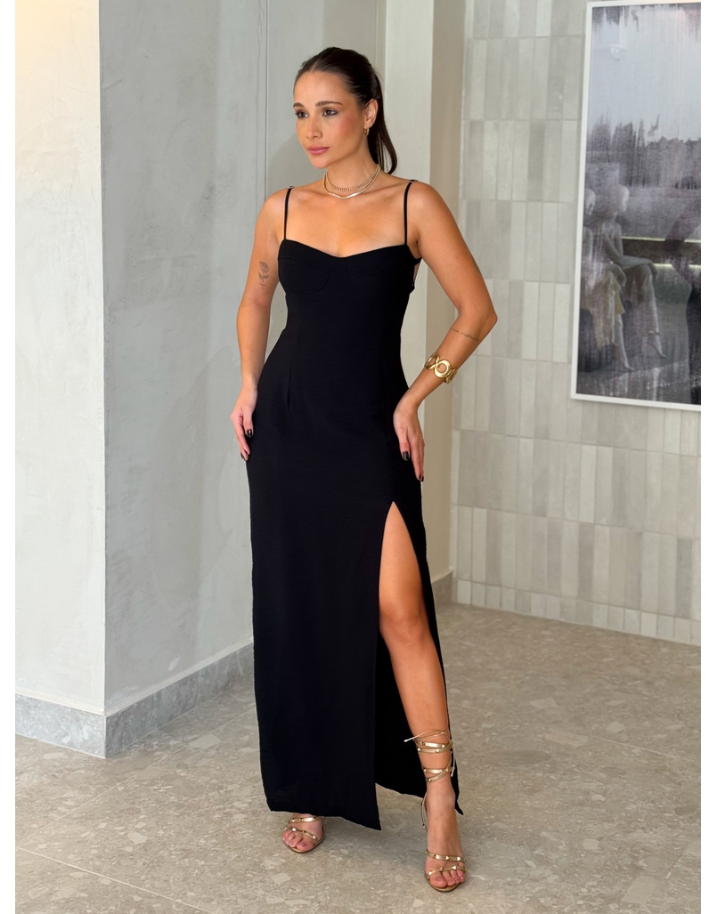 Vestido Meia Taça Jade Preto