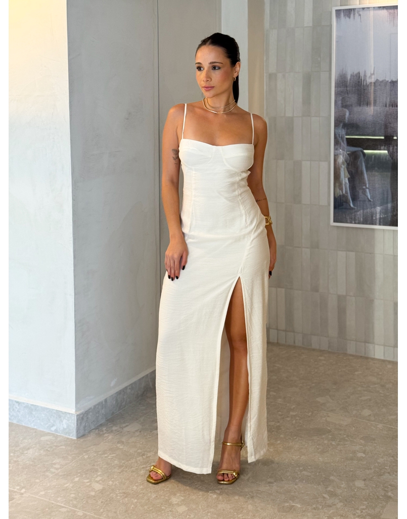 Vestido Meia Taça Jade Marfim