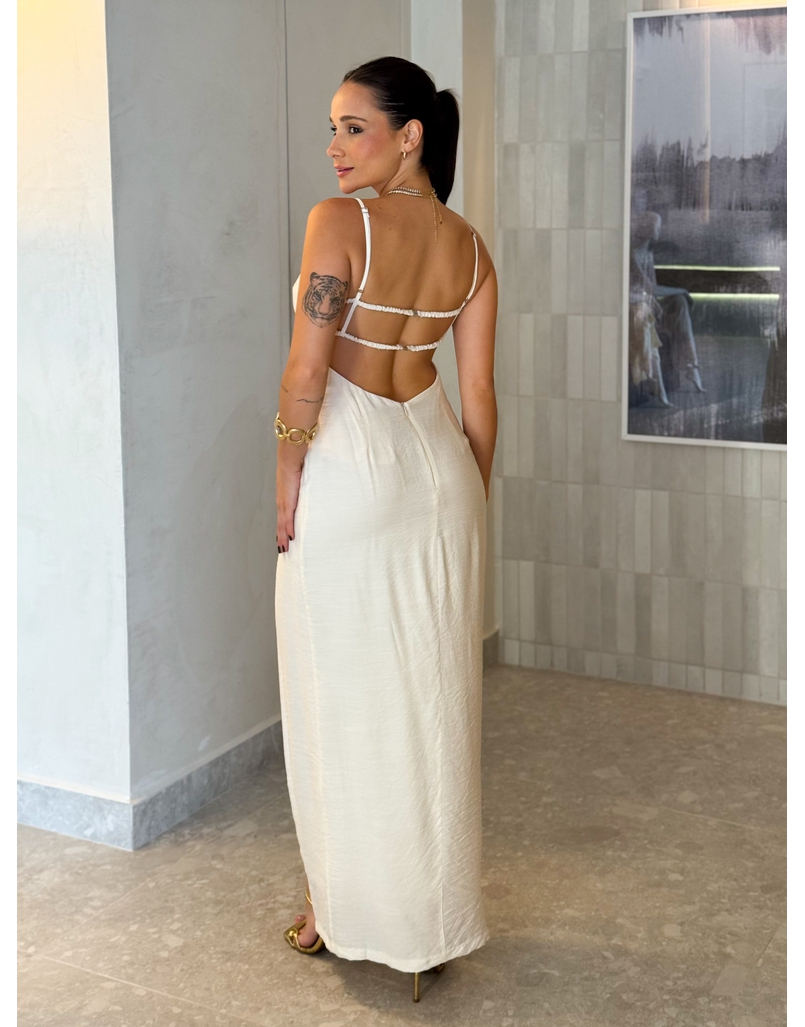 Vestido Meia Taça Jade Marfim