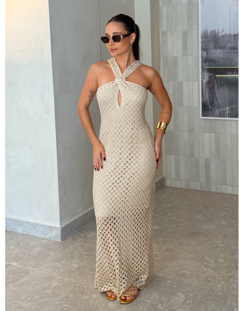 Vestido Tricot Jordana Areia