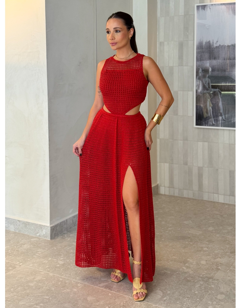 Vestido Tricot Rosane Vermelho