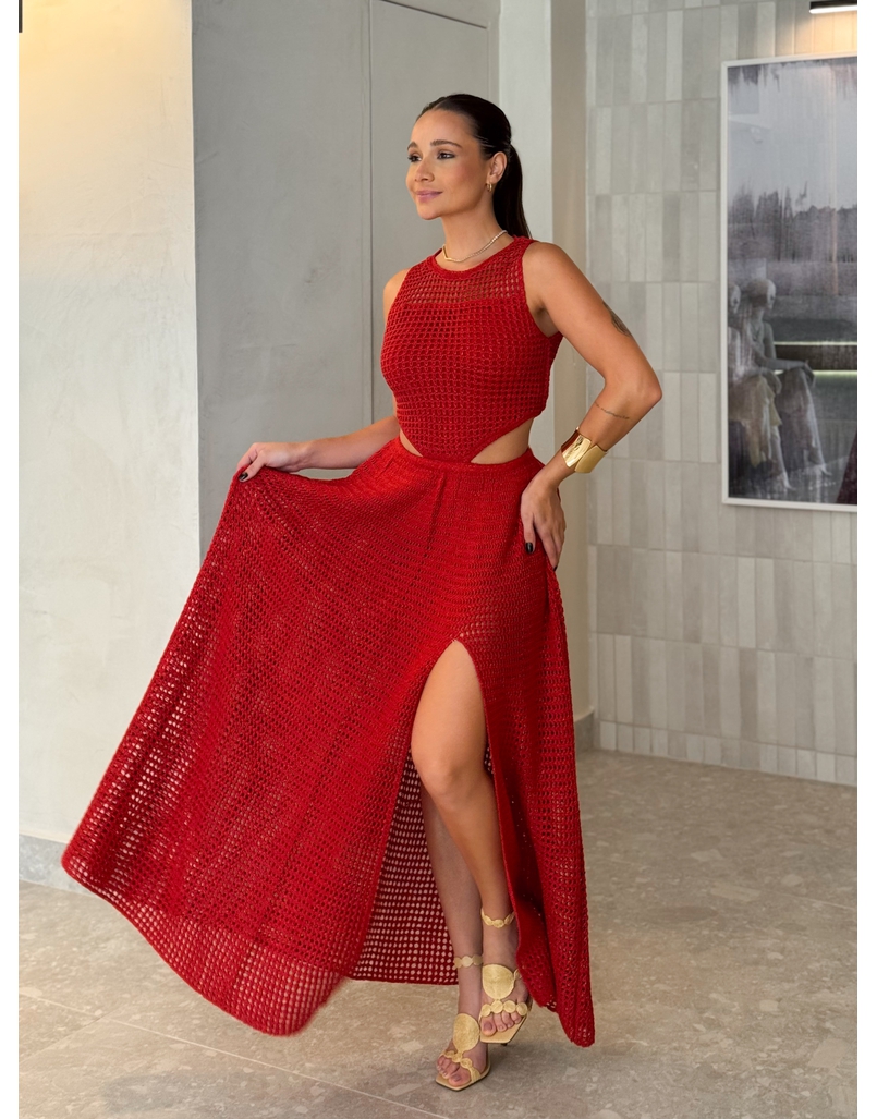 Vestido Tricot Rosane Vermelho