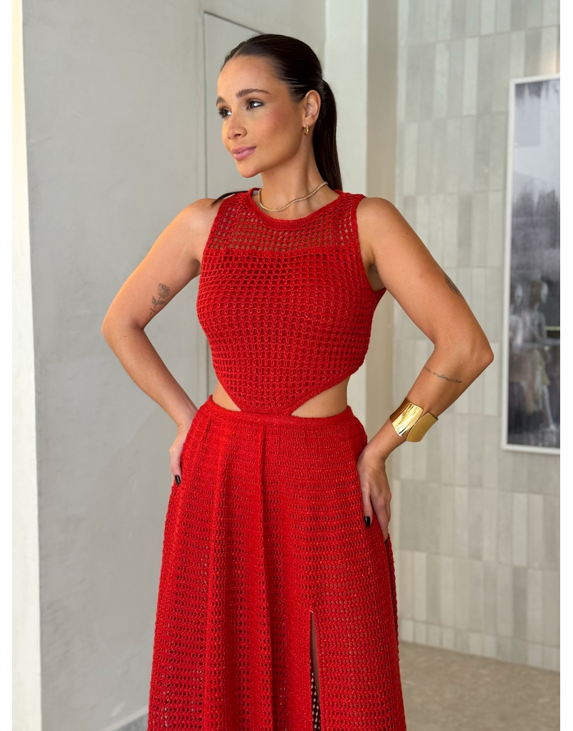 Vestido Tricot Rosane Vermelho