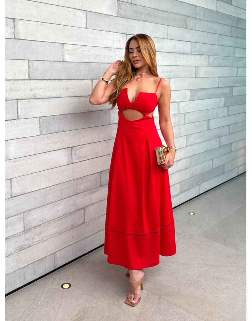 Vestido Midi Maraisa Vermelho 