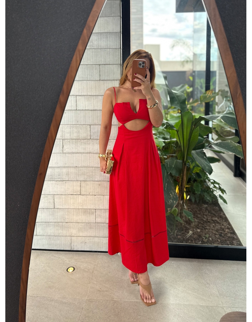 Vestido Midi Maraisa Vermelho 