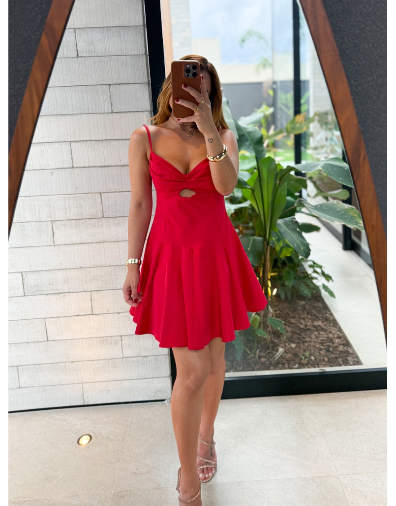 Vestido Decote Jully Vermelho