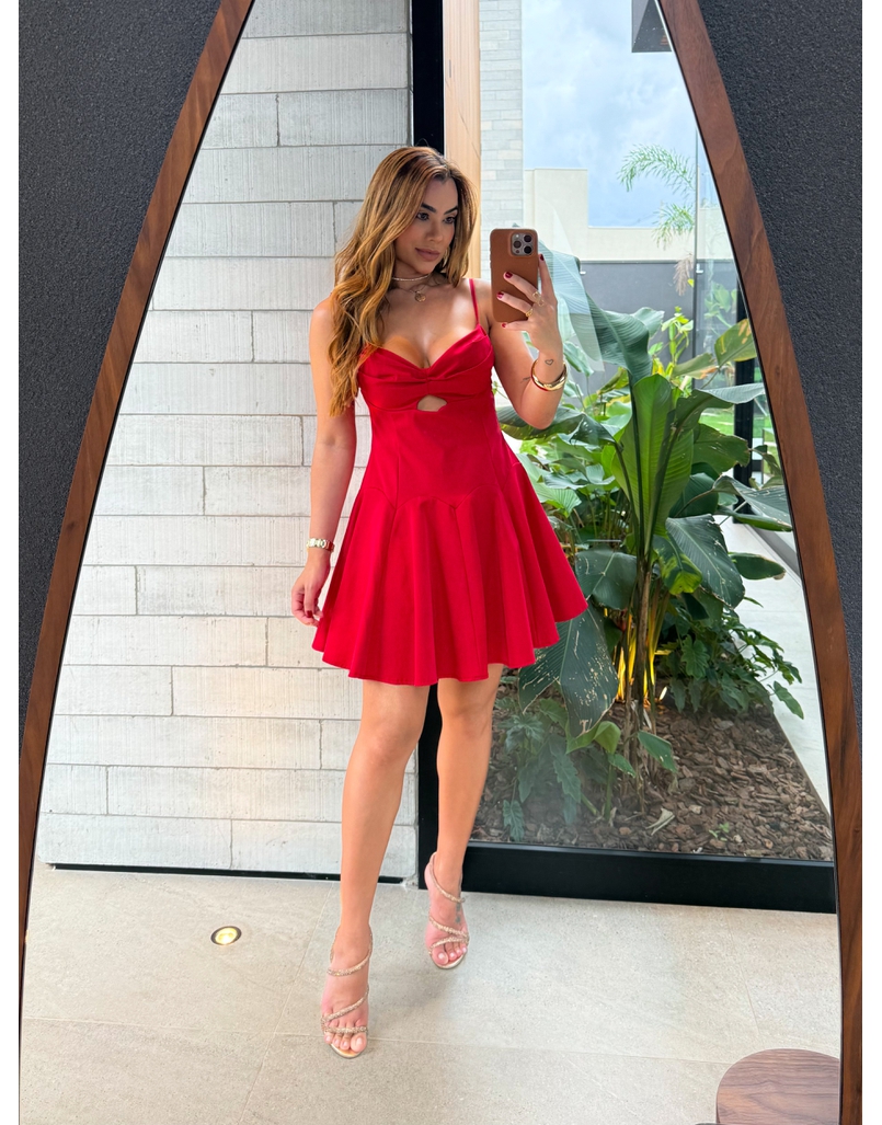 Vestido Decote Jully Vermelho