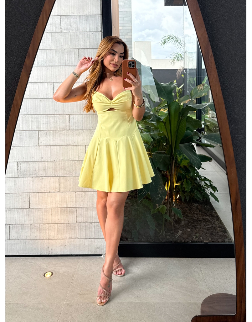 Vestido Decote Jully Amarelo