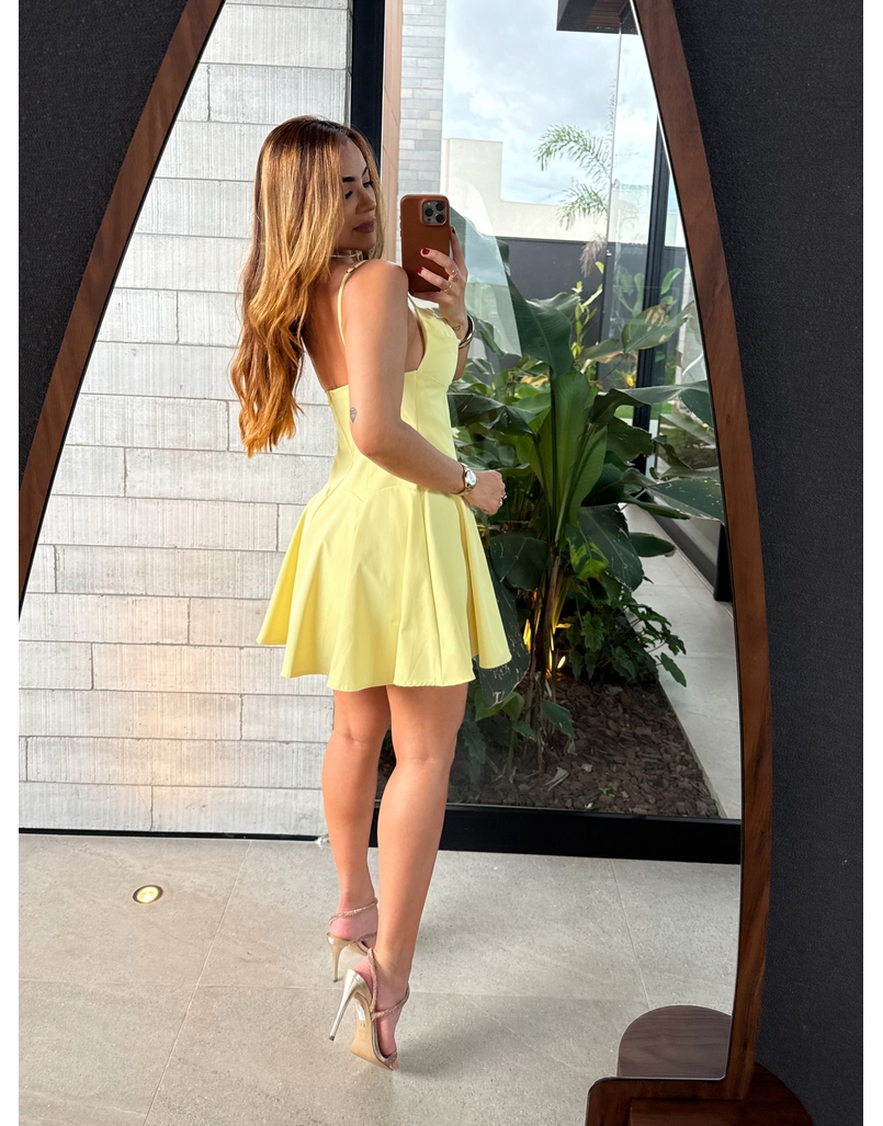 Vestido Decote Jully Amarelo
