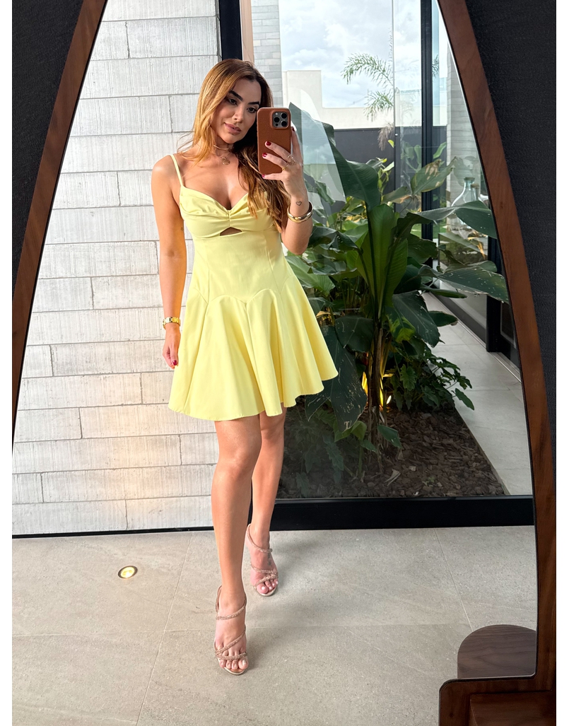 Vestido Decote Jully Amarelo