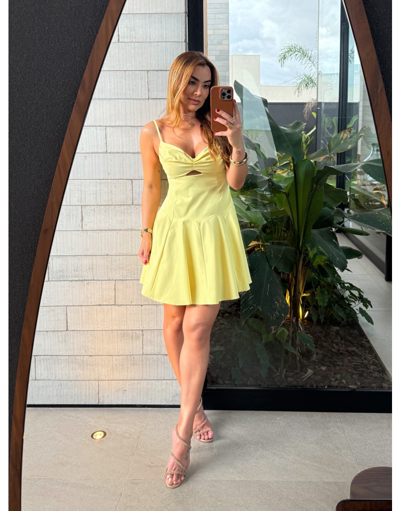 Vestido Decote Jully Amarelo
