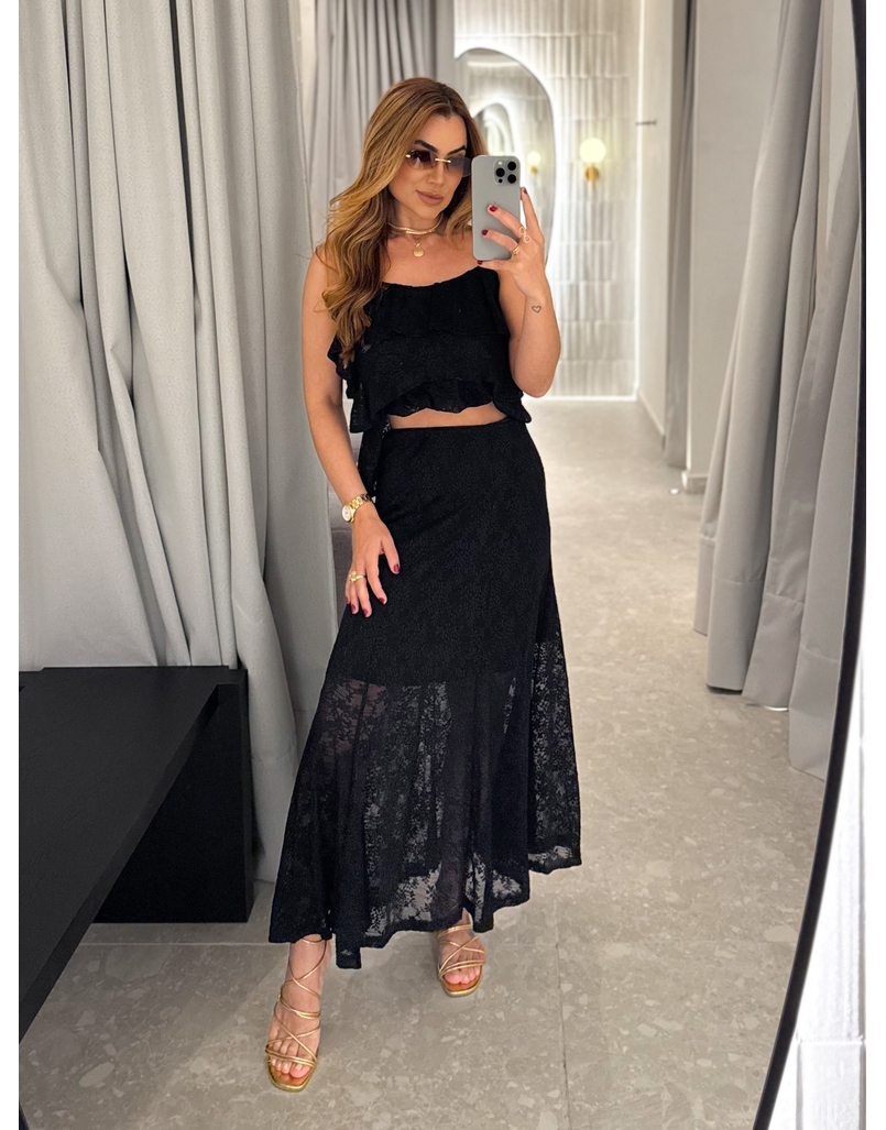 Conjunto Rendado Dara Preto