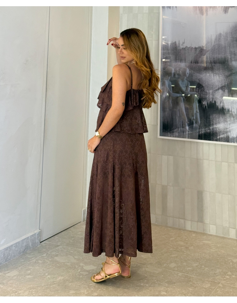 Conjunto Rendado Dara Café