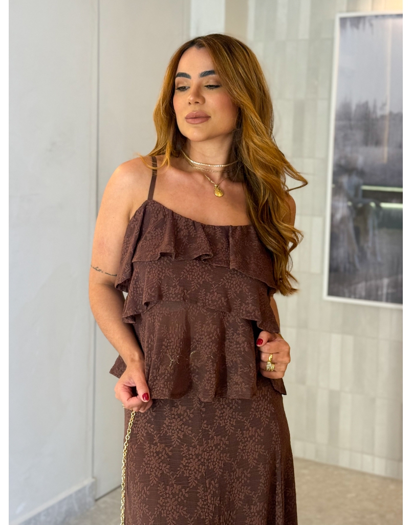 Conjunto Rendado Dara Café