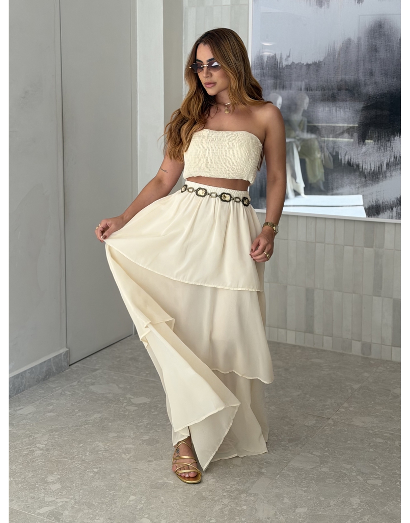 Conjunto Saia Rubia Manteiga