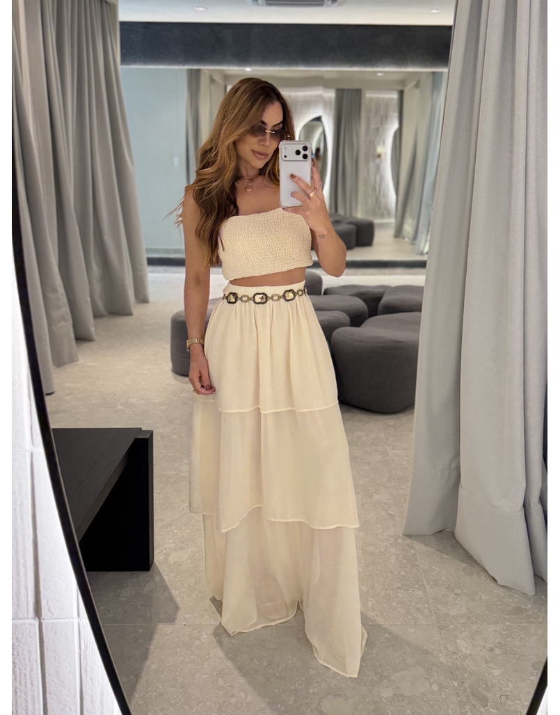 Conjunto Saia Rubia Manteiga