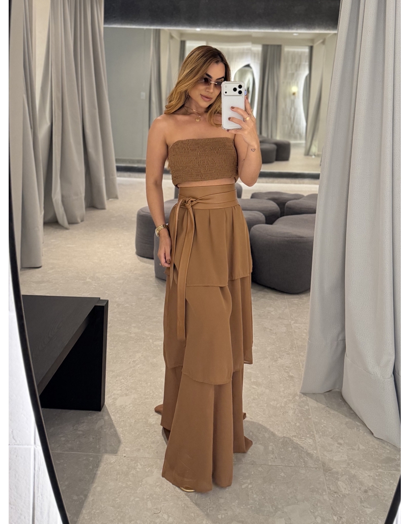 Conjunto Saia Rubia Café 