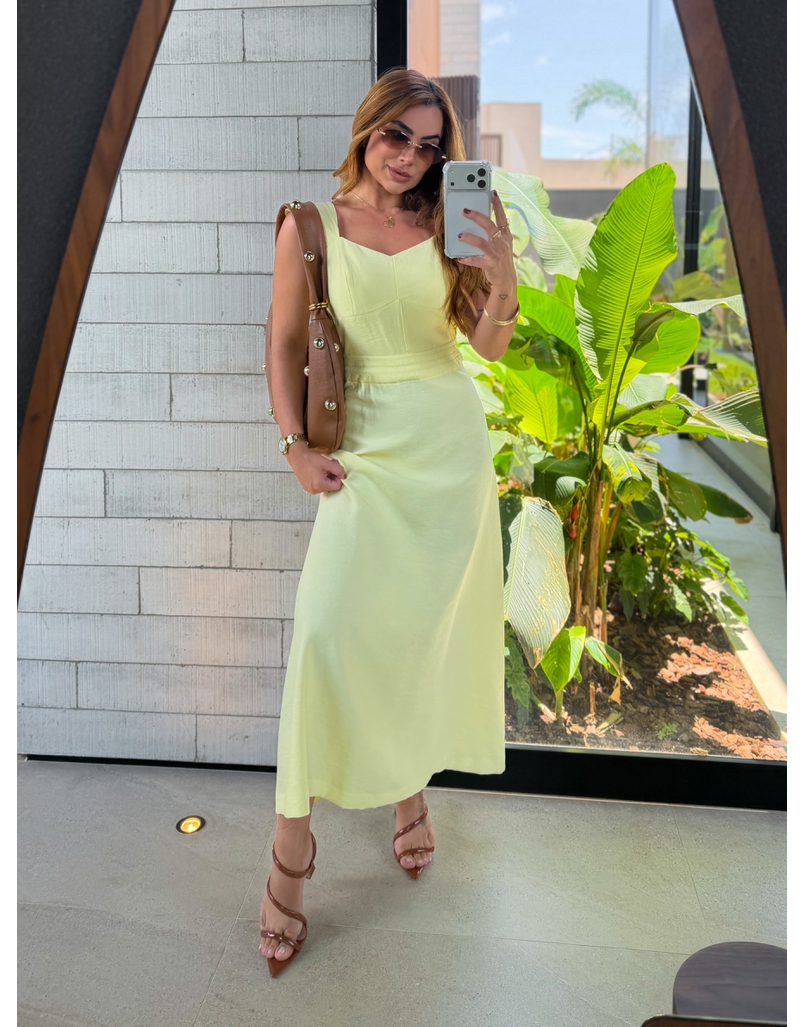 Vestido Alça Kali Amarelo