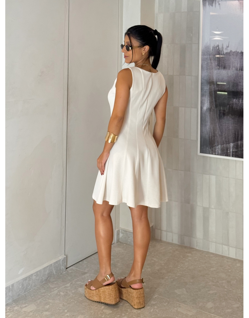 Vestido Regata Evasê Laila Marfim