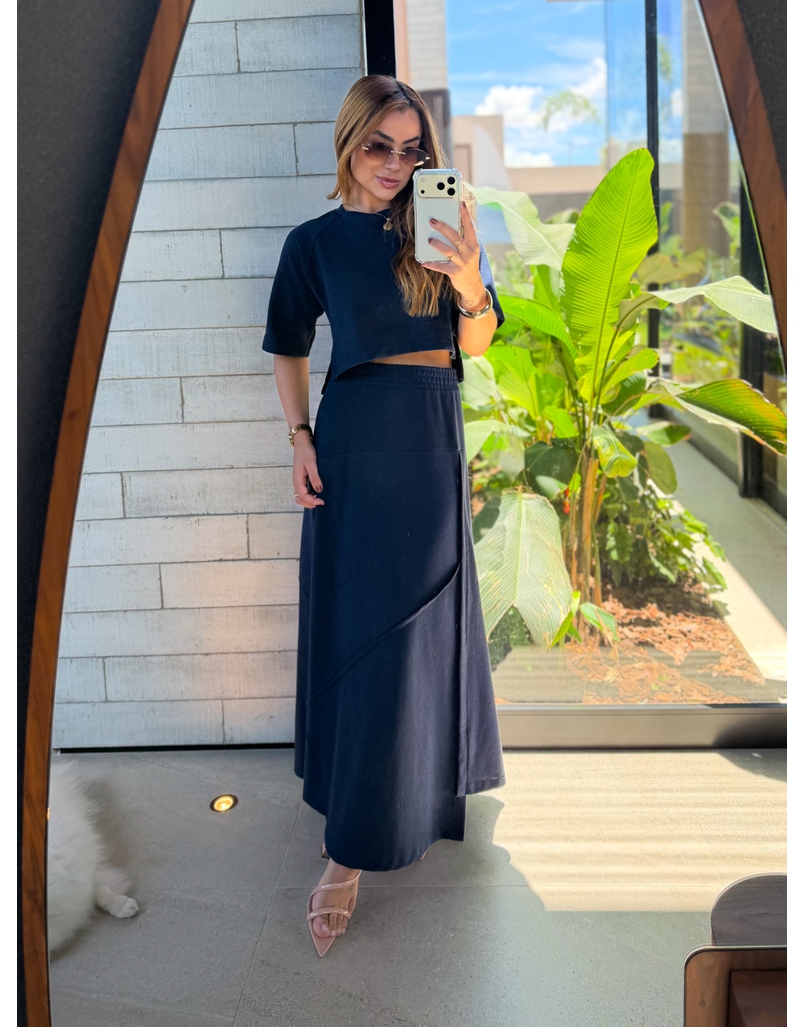 Conjunto Saia Assimétrica Brielle Marinho
