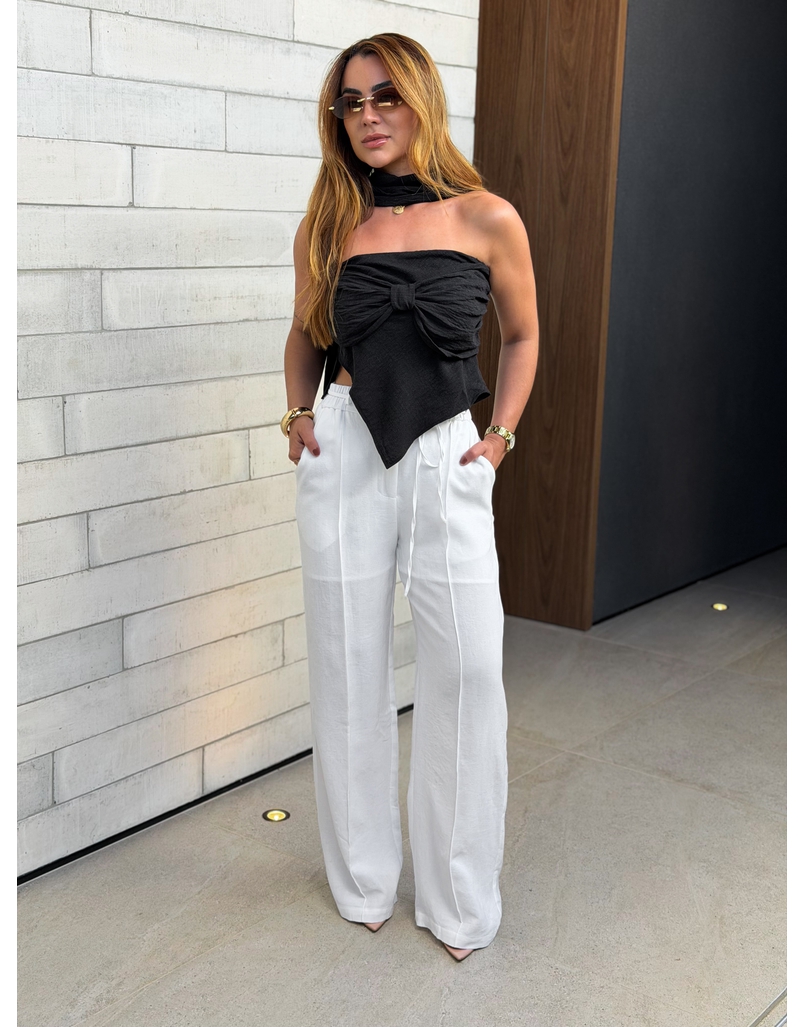 Calça Pantalona Sara Branca