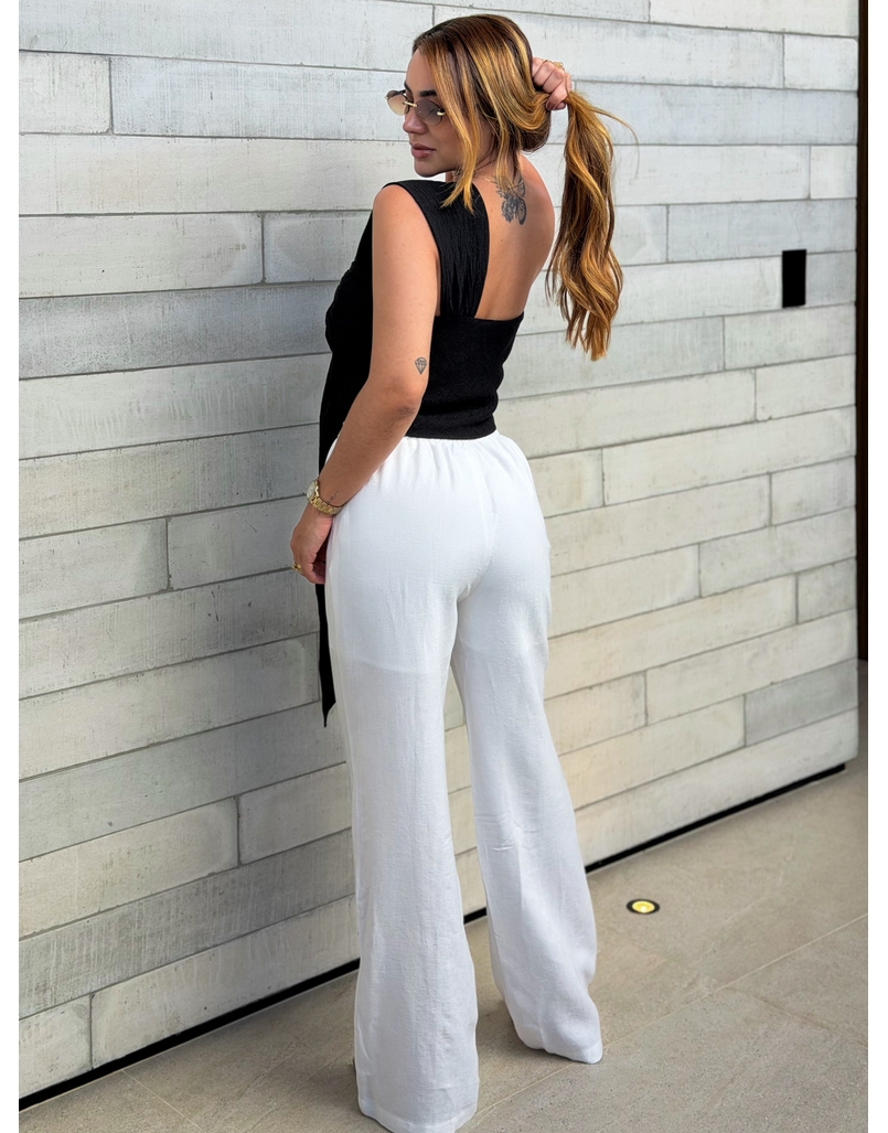 Calça Pantalona Sara Branca