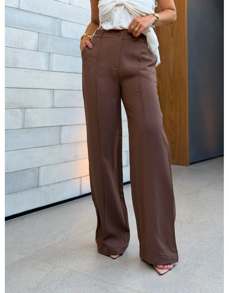 Calça Pantalona Sara Café 