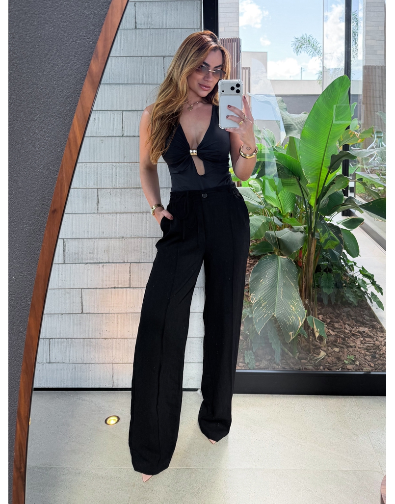 Calça Pantalona Sara Preta