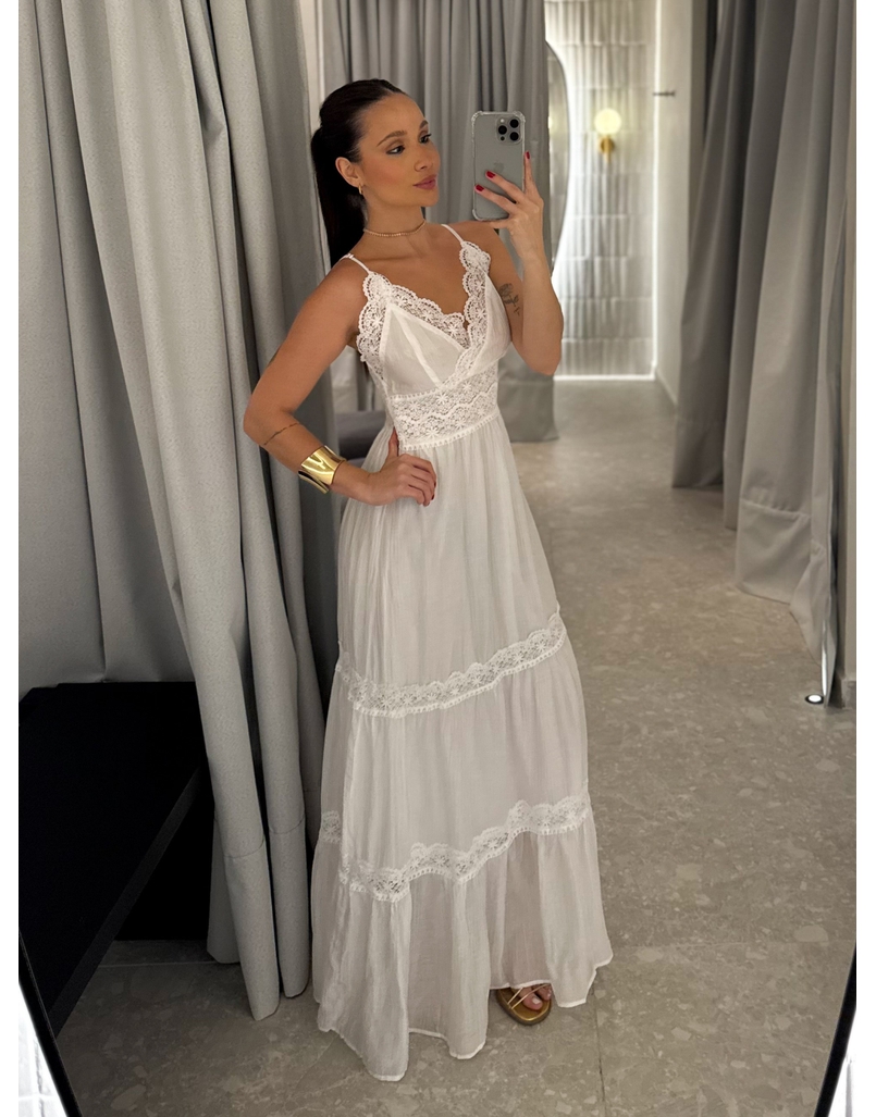 Vestido Chiffon Érica Branco