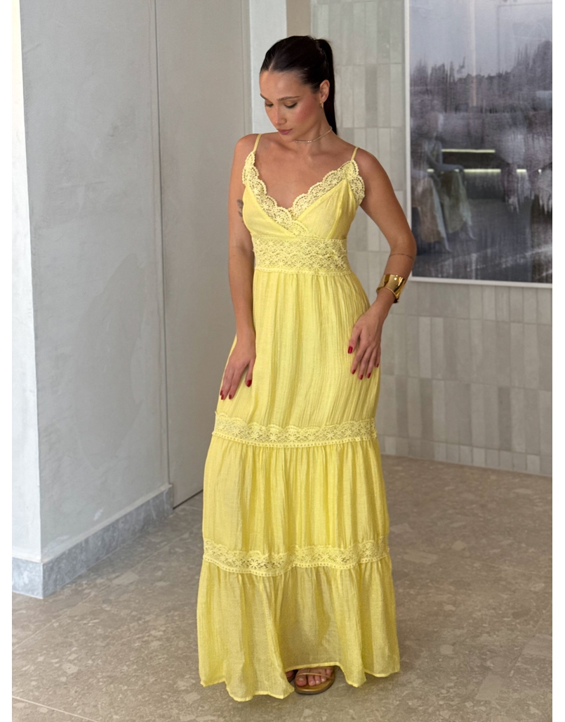 Vestido Chiffon Érica Amarelo