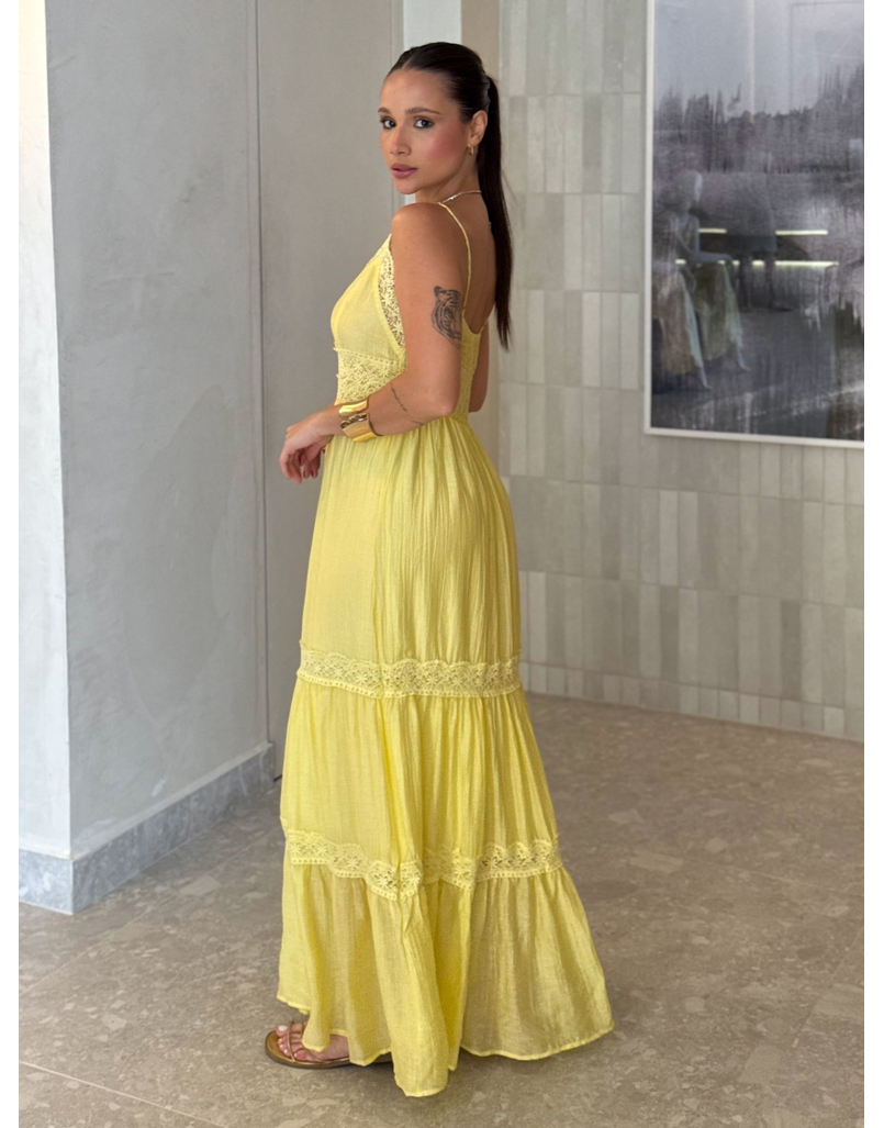 Vestido Chiffon Érica Amarelo