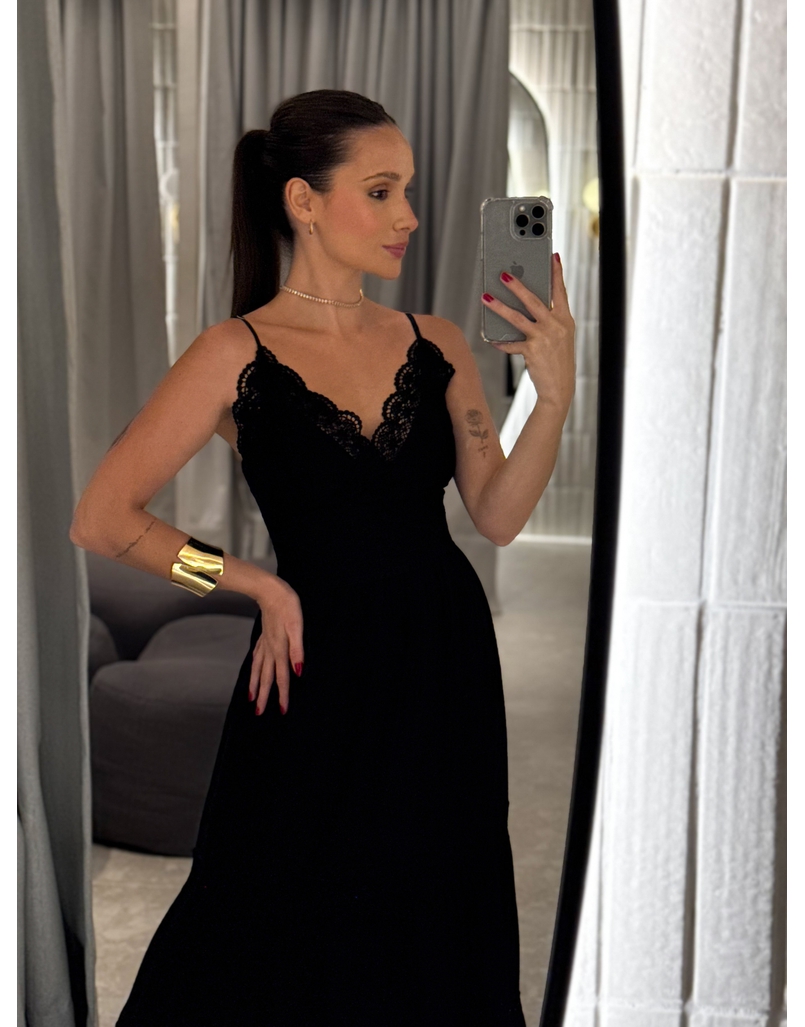 Vestido Chiffon Érica Preto